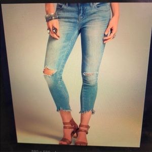 Free people distressed crops size 29